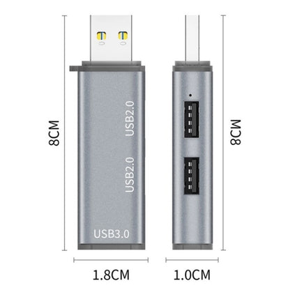 ADS-302A 3 in 1 USB to USB 3.0 / 2.0 Hub Expansion Station USB Adapter(Silver) by buy2fix