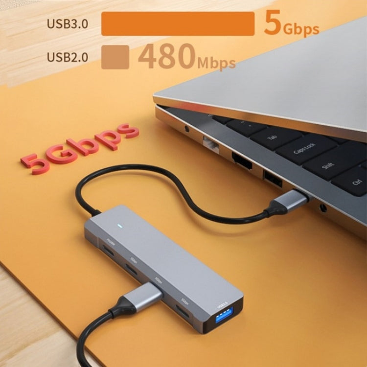 ADS-311C Support PD 100W Fast Charging Converter 5 Port Hub Type-C Hub Adapter by buy2fix