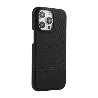 For iPhone 16 Pro Max Stitching Cloth PU Shockproof Phone Case(Black) by buy2fix