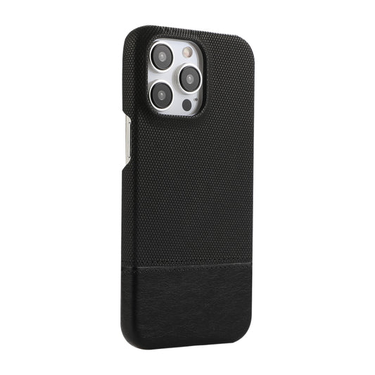 For iPhone 16 Pro Max Stitching Cloth PU Shockproof Phone Case(Black) by buy2fix