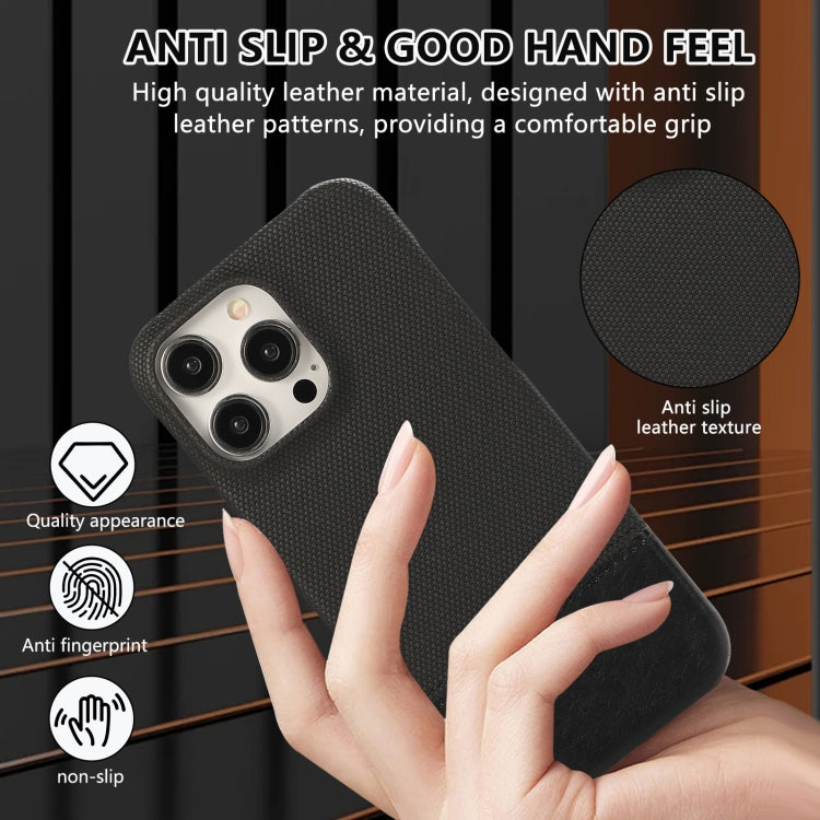 For iPhone 16 Pro Max Stitching Cloth PU Shockproof Phone Case(Black) by buy2fix