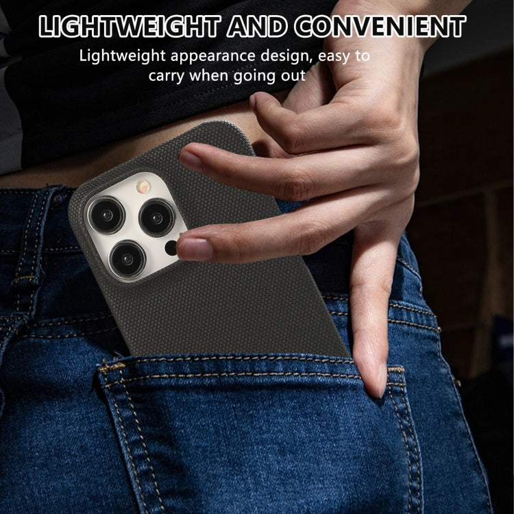 For iPhone 16 Pro Max Stitching Cloth PU Shockproof Phone Case(Black) by buy2fix