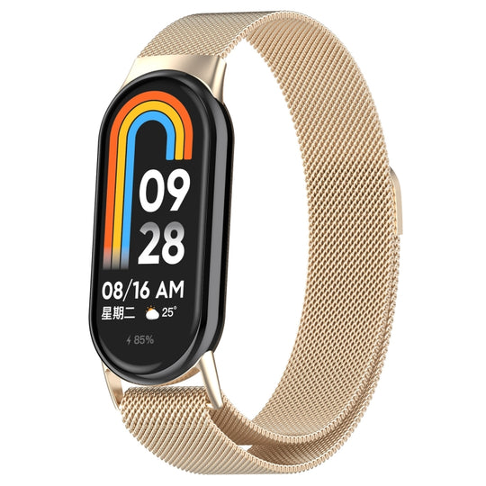 For Xiaomi Smart Band 11 / 10 / 9 / 8 Milan Magnetic Stainless Steel Watch Band(Champagne)