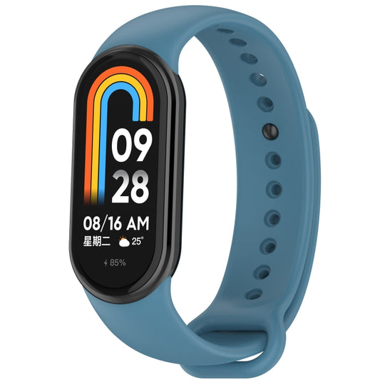 For Xiaomi Smart Band 9 / 9 NFC Metal Connector Solid Color Silicone Watch Band(Advanced Blue)
