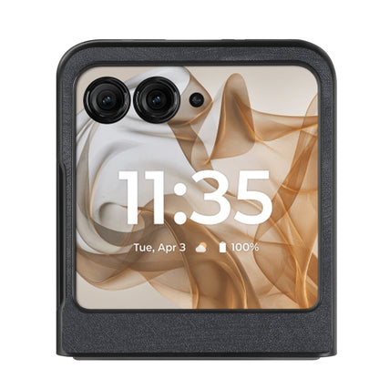 For Motorola Razr 50 Vintage Leather PC Back Cover Phone Case(Black) by buy2fix
