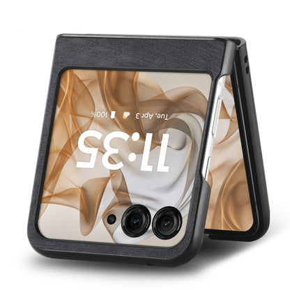 For Motorola Razr 50 Vintage Leather PC Back Cover Phone Case(Black) by buy2fix