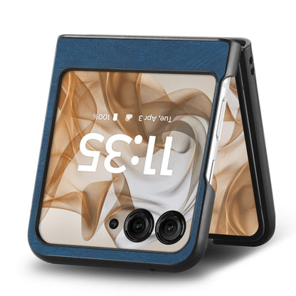 For Motorola Razr 50 Vintage Leather PC Back Cover Phone Case(Blue) by buy2fix