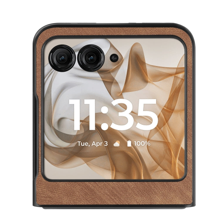 For Motorola Razr 50 Vintage Leather PC Back Cover Phone Case(Brown) by buy2fix