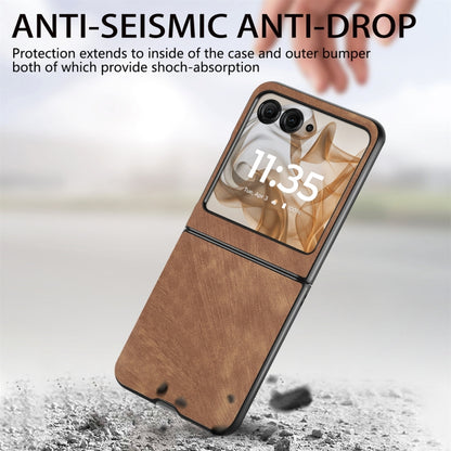 For Motorola Razr 50 Vintage Leather PC Back Cover Phone Case(Brown) by buy2fix