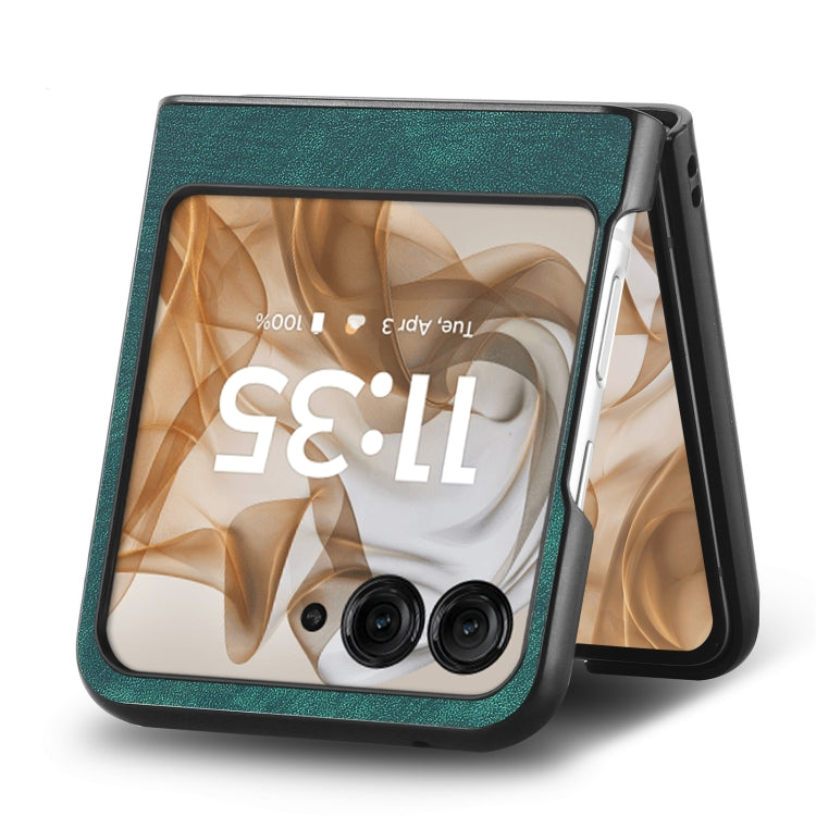 For Motorola Razr 50 Vintage Leather PC Back Cover Phone Case(Green) by buy2fix