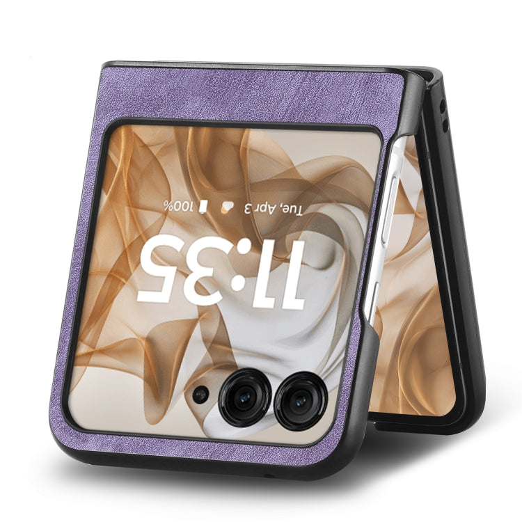 For Motorola Razr 50 Vintage Leather PC Back Cover Phone Case(Purple) by buy2fix