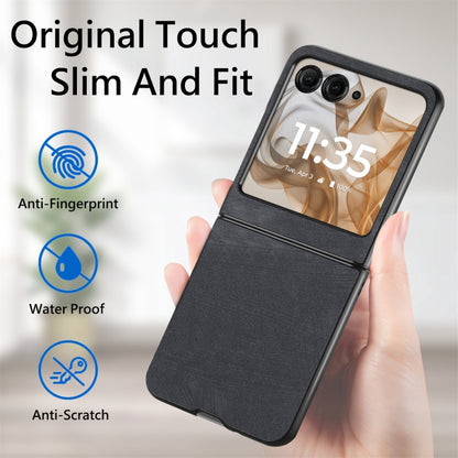 For Motorola Razr 50 Ultra Vintage Leather PC Back Cover Phone Case(Black) by buy2fix