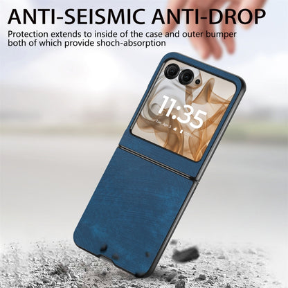 For Motorola Razr 50 Ultra Vintage Leather PC Back Cover Phone Case(Blue) by buy2fix