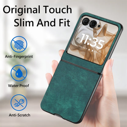 For Motorola Razr 50 Ultra Vintage Leather PC Back Cover Phone Case(Green) by buy2fix