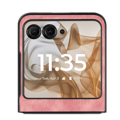 For Motorola Razr 50 Ultra Vintage Leather PC Back Cover Phone Case(Pink) by buy2fix