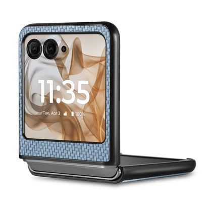 For Motorola Razr 50 Ultra Carbon Fiber Texture Leather Back Phone Case(Blue) by buy2fix