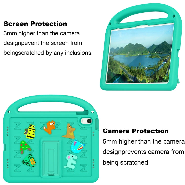 For iPad 2025 / 2022 Cartoon Sparrow EVA Shockproof Tablet Case(Glacier Green) - iPad 2025 / 2022 Cases by buy2fix | Online Shopping UK | buy2fix