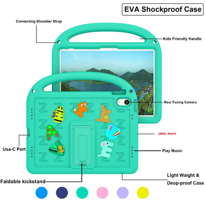 For iPad 2025 / 2022 Cartoon Sparrow EVA Shockproof Tablet Case(Glacier Green) - iPad 2025 / 2022 Cases by buy2fix | Online Shopping UK | buy2fix