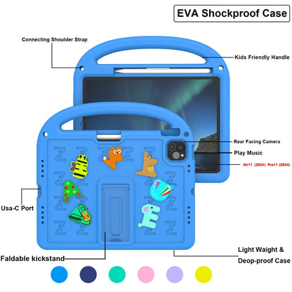 For iPad Air 11 2025 / 2024 Cartoon Sparrow EVA Shockproof Tablet Case(Blue) - iPad Air 11 2025 / 2024 Cases by buy2fix | Online Shopping UK | buy2fix