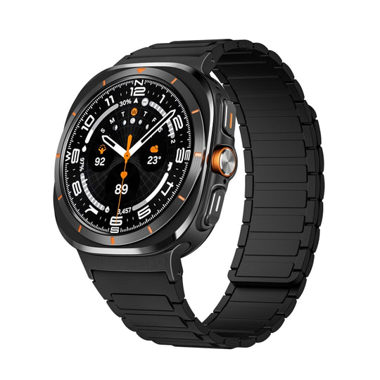 For Galaxy Watch Ultra2 2026 / 2025 / 1 2024 Black Connector I-shaped Magnetic Silicone Watch Band(Black)
