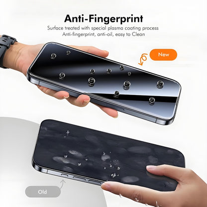 For iPhone 15 / 16 2pcs ENKAY 300C Super Large Arc Full Coverage High Aluminum-silicon Tempered Glass Film Black - iPhone 15 Tempered Glass by ENKAY | Online Shopping UK | buy2fix