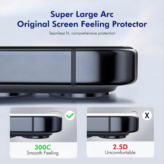 For iPhone 16 Pro Max 2pcs ENKAY 300C Super Large Arc Full Coverage High Aluminum-silicon Tempered Glass Film Black - iPhone 16 Pro Max Tempered Glass by ENKAY | Online Shopping UK | buy2fix