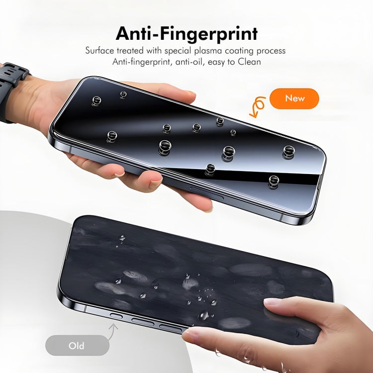 For iPhone 16 Pro Max 2pcs ENKAY 300C Super Large Arc Full Coverage High Aluminum-silicon Tempered Glass Film Black - iPhone 16 Pro Max Tempered Glass by ENKAY | Online Shopping UK | buy2fix
