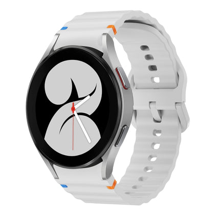 For Samsung Galaxy Watch 4 40 / 44mm Wave Pattern Stitched Silicone Watch Band(Light Gray) - Watch Bands by buy2fix | Online Shopping UK | buy2fix