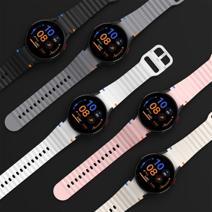 For Samsung Galaxy Watch 7 40 / 44mm Wave Pattern Stitched Silicone Watch Band(Light Gray) - Watch Bands by buy2fix | Online Shopping UK | buy2fix