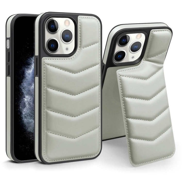 For iPhone 11 Pro Max Down Jacket Card Bag Holder MagSafe Phone Case(Grey) by buy2fix