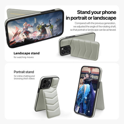 For iPhone 11 Pro Max Down Jacket Card Bag Holder MagSafe Phone Case(Grey) by buy2fix