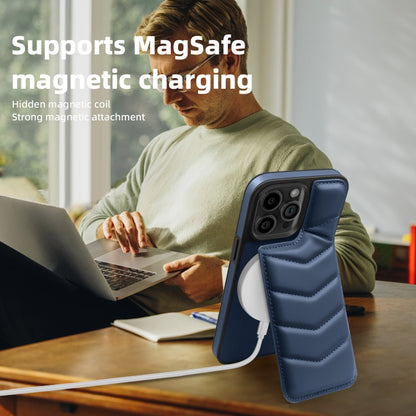 For iPhone 12 Pro Down Jacket Card Bag Holder MagSafe Phone Case(Royal Blue) by buy2fix