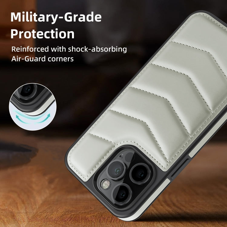 For iPhone 14 Down Jacket Card Bag Holder MagSafe Phone Case(Grey) by buy2fix