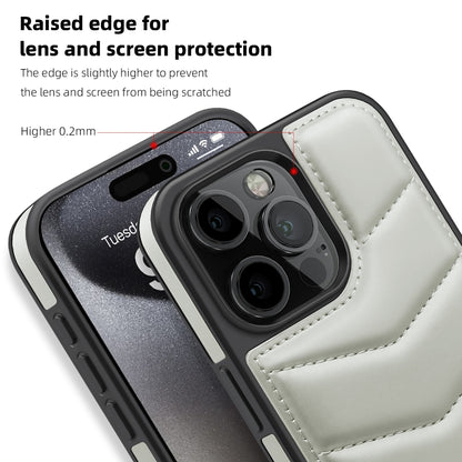 For iPhone 14 Down Jacket Card Bag Holder MagSafe Phone Case(Grey) by buy2fix