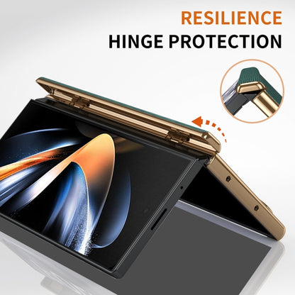 For Samsung Galaxy Z Fold3 Retractable Wrist Strap Invisible Stand Phone Case(Green) - Galaxy Phone Cases by buy2fix | Online Shopping UK | buy2fix