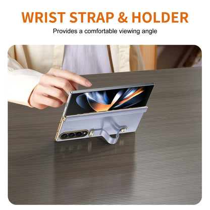 For Samsung Galaxy Z Fold3 Retractable Wrist Strap Invisible Stand Phone Case(Violets) - Galaxy Phone Cases by buy2fix | Online Shopping UK | buy2fix