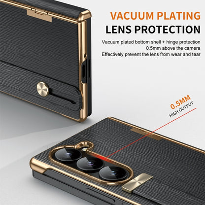 For Samsung Galaxy Z Fold5 Retractable Wrist Strap Invisible Stand Phone Case(Black) - Galaxy Z Fold5 Cases by buy2fix | Online Shopping UK | buy2fix