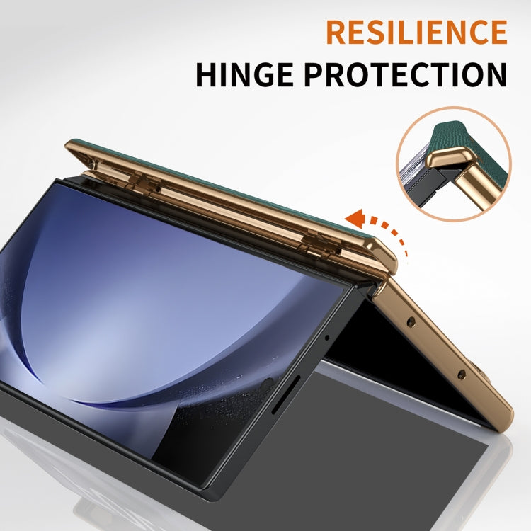 For Samsung Galaxy Z Fold5 Retractable Wrist Strap Invisible Stand Phone Case(Green) - Galaxy Z Fold5 Cases by buy2fix | Online Shopping UK | buy2fix