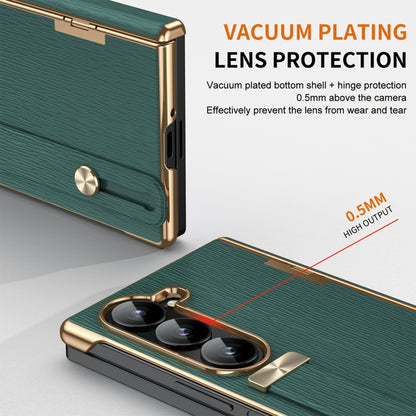 For Samsung Galaxy Z Fold5 Retractable Wrist Strap Invisible Stand Phone Case(Green) - Galaxy Z Fold5 Cases by buy2fix | Online Shopping UK | buy2fix