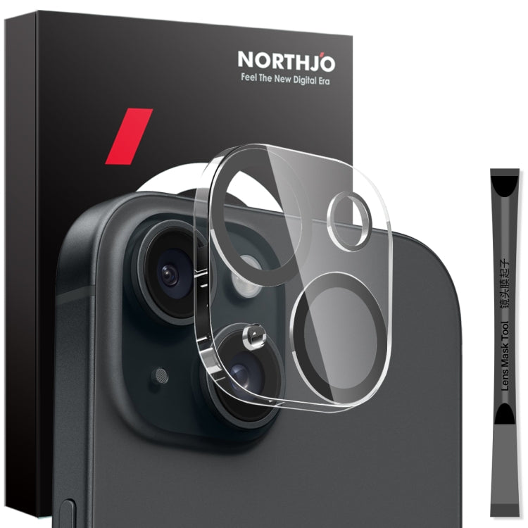 For iPhone 15 / 15 Plus NORTHJO Camera Lens Protector 3D Night Shot Tempered Glass Film(Black) - iPhone 15 Plus Tempered Glass by NORTHJO | Online Shopping UK | buy2fix