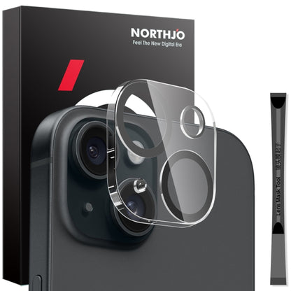 For iPhone 15 / 15 Plus NORTHJO Camera Lens Protector 3D Night Shot Tempered Glass Film(Black) - iPhone 15 Plus Tempered Glass by NORTHJO | Online Shopping UK | buy2fix