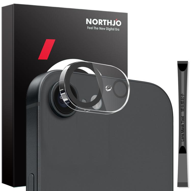 For iPhone 16e NORTHJO Camera Lens Protector 3D Night Shot Tempered Glass Film(Black) - iPhone 16e Tempered Glass by NORTHJO | Online Shopping UK | buy2fix