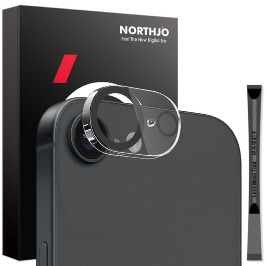 For iPhone 16e NORTHJO Camera Lens Protector 3D Night Shot Tempered Glass Film(Black) - iPhone 16e Tempered Glass by NORTHJO | Online Shopping UK | buy2fix