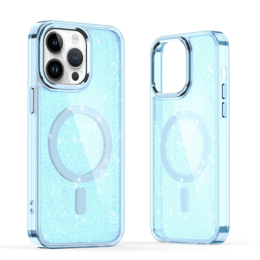 For iPhone 12 Pro Glitter MagSafe Shockproof Phone Case(Blue) by buy2fix