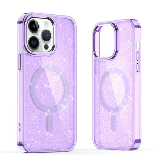 For iPhone 13 Pro Glitter MagSafe Shockproof Phone Case(Purple) by buy2fix