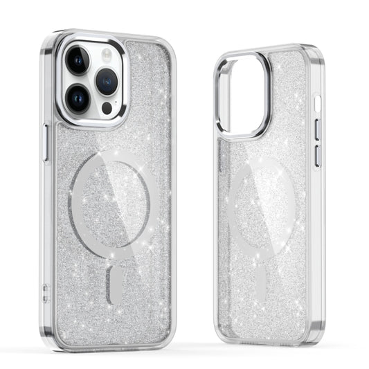 For iPhone 13 Pro Max Glitter MagSafe Shockproof Phone Case(Grey) by buy2fix