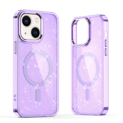 For iPhone 14 Glitter MagSafe Shockproof Phone Case(Purple) by buy2fix
