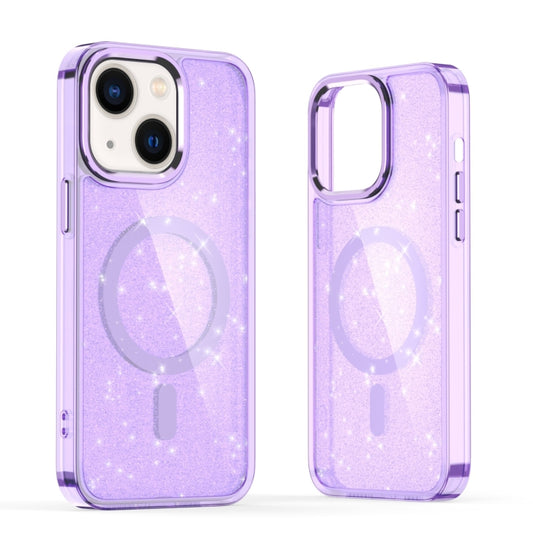 For iPhone 14 Glitter MagSafe Shockproof Phone Case(Purple) by buy2fix