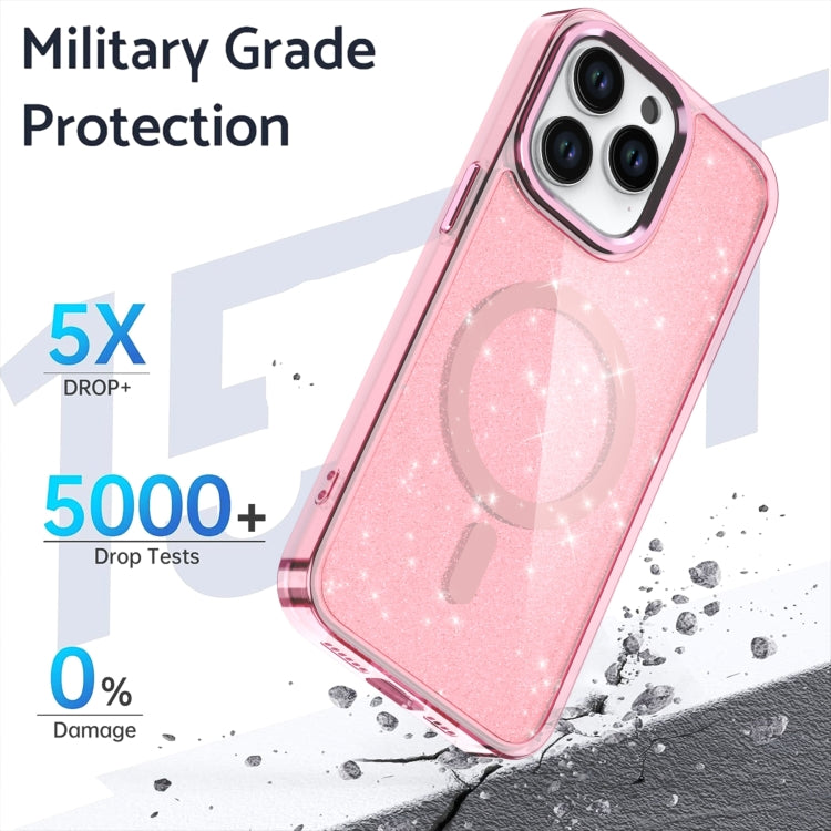 For iPhone 12 Pro Glitter MagSafe Shockproof Phone Case(Blue) by buy2fix