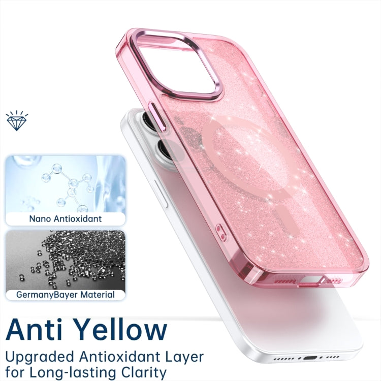 For iPhone 12 Pro Glitter MagSafe Shockproof Phone Case(Blue) by buy2fix